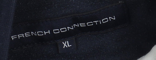 French Connection Men's Blue Zip Varsity Jacket XL