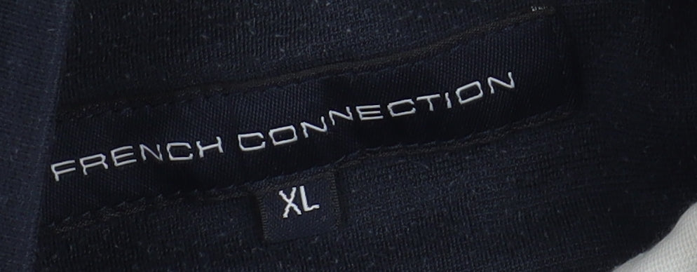 French Connection Men's Blue Zip Varsity Jacket XL