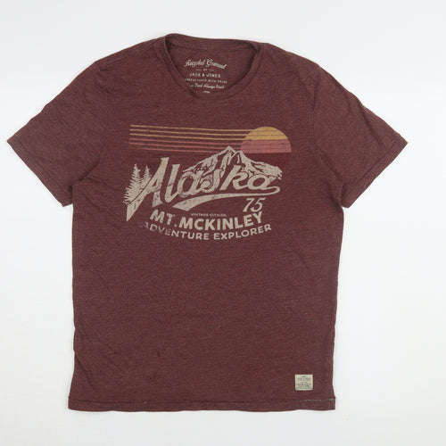 Jack & Jones Men's Brown Graphic T-Shirt Size S