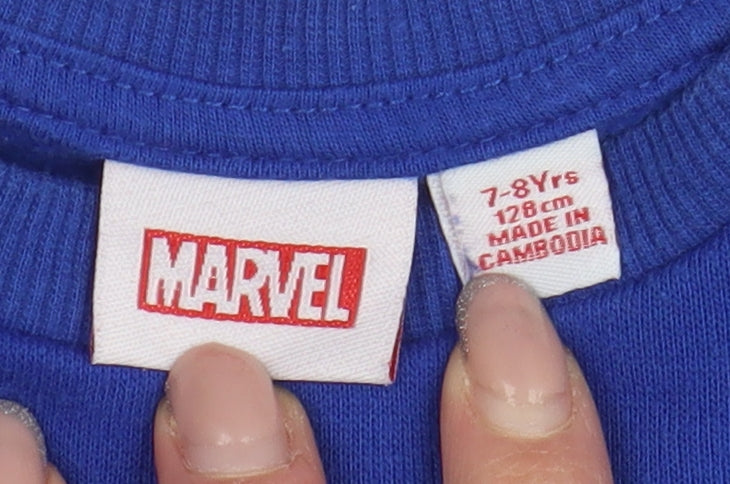 Marvel Boys Blue Spider-Man Graphic Sweatshirt, Size 8, Pullover