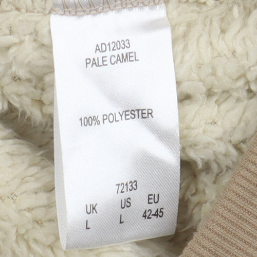 Cotton Traders Men's Beige Hooded Jacket L Fleece