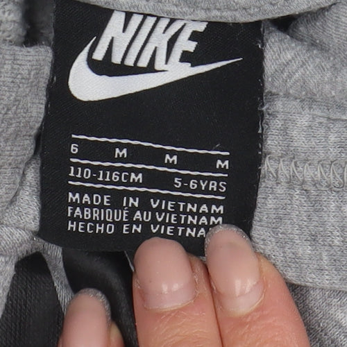 Nike Boys Grey Pullover Hoodie 5-6 Years - Comfy & Stylish