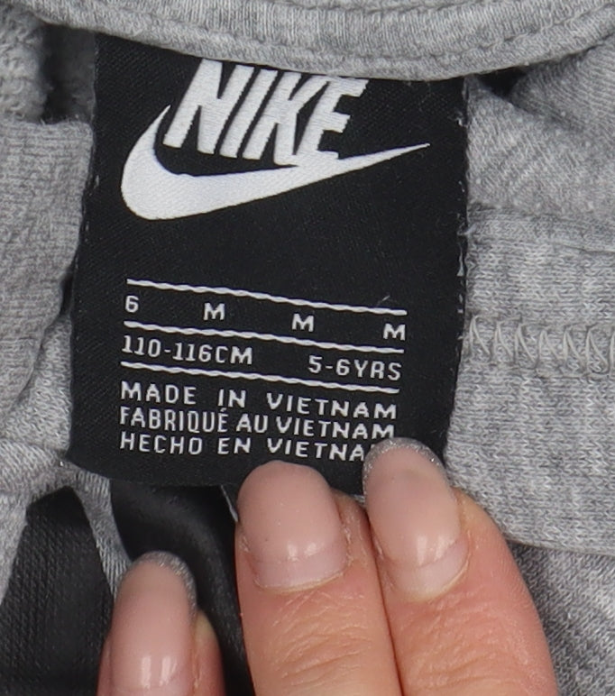 Nike Boys Grey Pullover Hoodie 5-6 Years - Comfy & Stylish