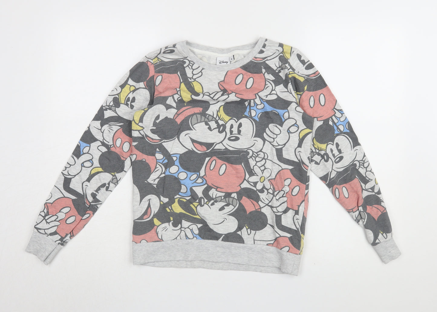 Disney Women's Grey Patterned Sweatshirt - Size 10