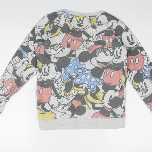 Disney Women's Grey Patterned Sweatshirt - Size 10