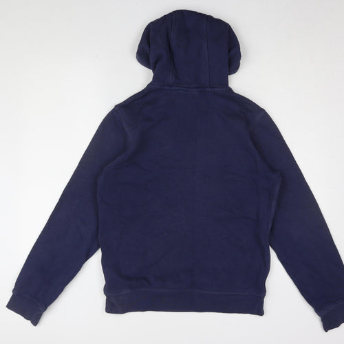 Nike Men's Blue Pullover Hoodie - Size S, Hooded & Logo