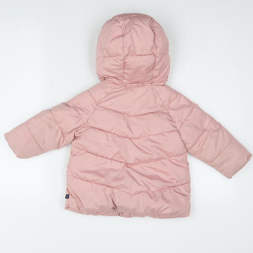 Gap Girls Pink Puffer Jacket, 2 Years, Hooded, Quilted