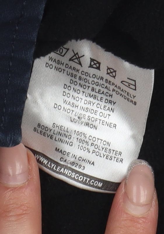 Lyle & Scott Men's Blue Hooded Parka Jacket Size S