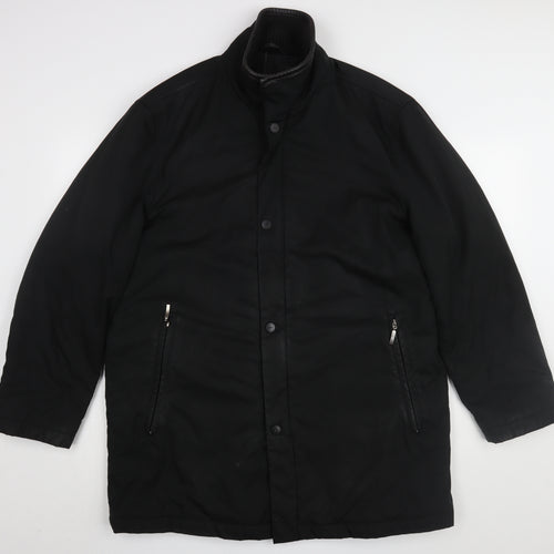 Guise Men's Black Overcoat Size M with Zipped Pockets