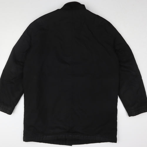 Guise Men's Black Overcoat Size M with Zipped Pockets