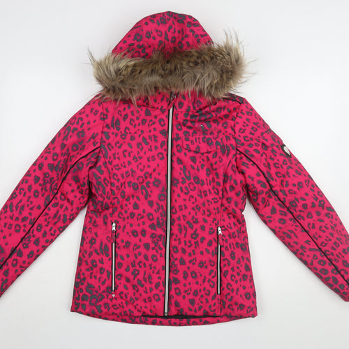 Dare 2b Girls Pink Puffer Jacket 11-12 Years Animal Print