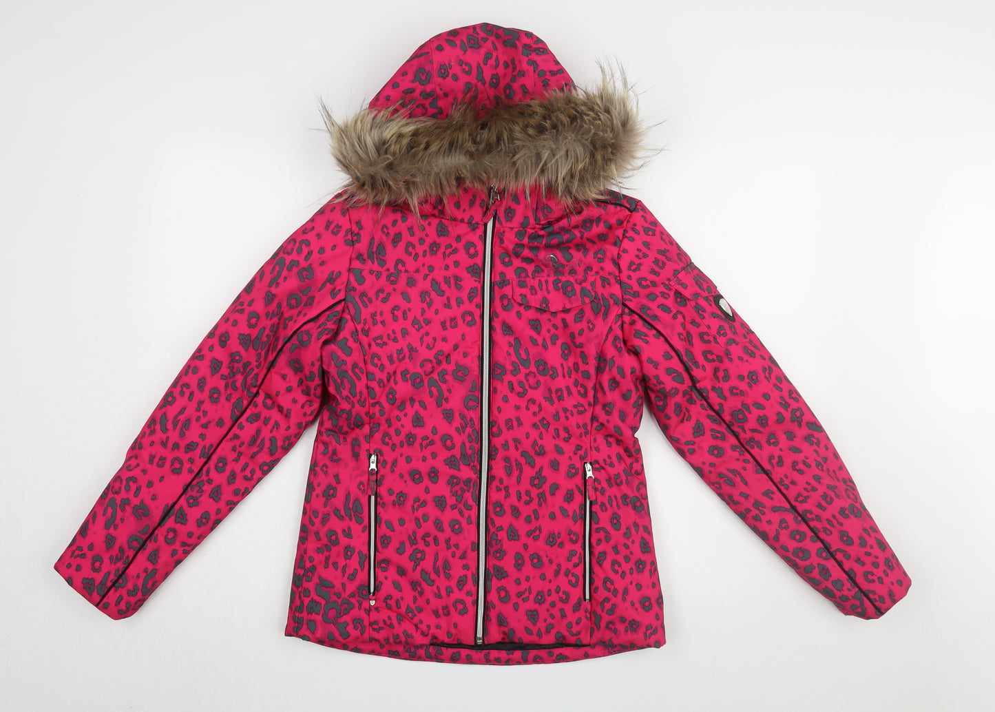 Dare 2b Girls Pink Puffer Jacket 11-12 Years Animal Print
