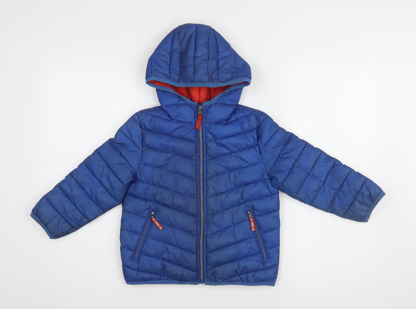 Boden Boys Blue Puffer Jacket 4-5 Years Hooded