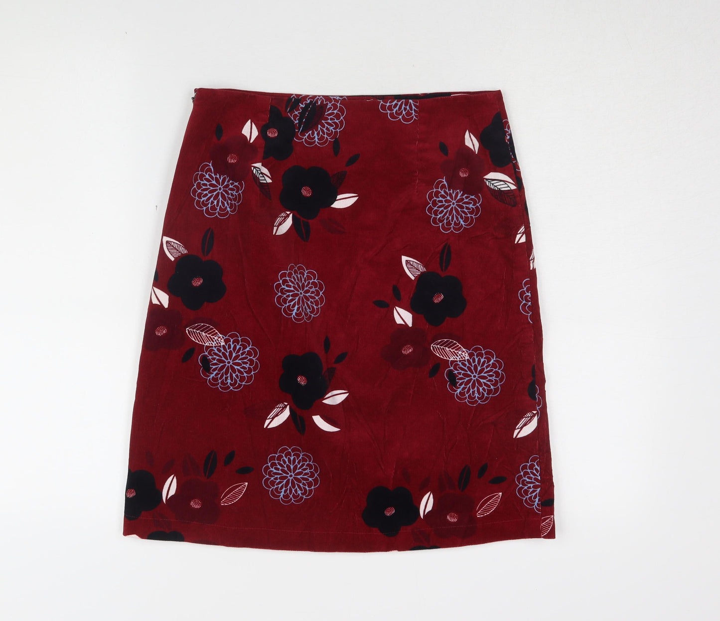 White Stuff Women's Red Floral Pencil Skirt, Size 8