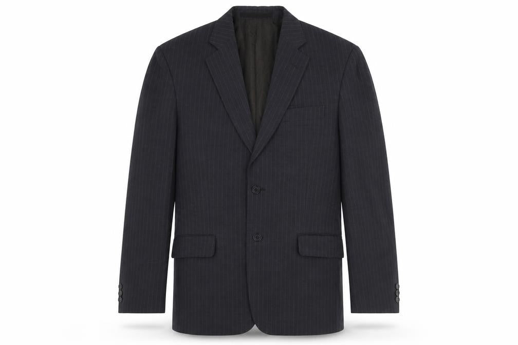 Front view of Marks & Spencer Grey Men's Blazer, size 38R, Striped