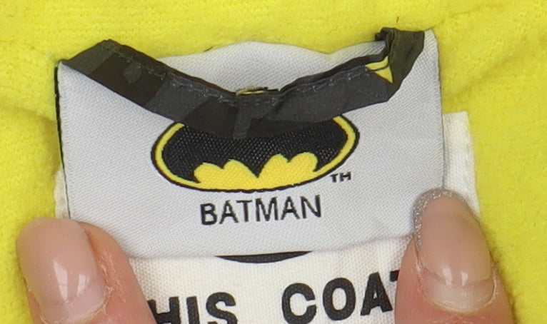 Batman Boys Black Puffer Jacket 4-5Y Hooded Winter Warm