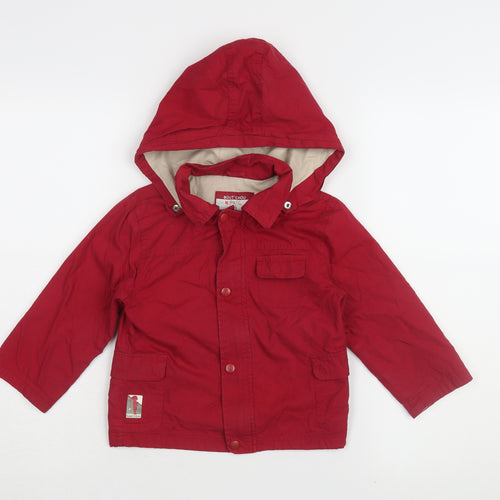 Bout'chou Boys Red Hooded Jacket 3 Years - Spring Casual