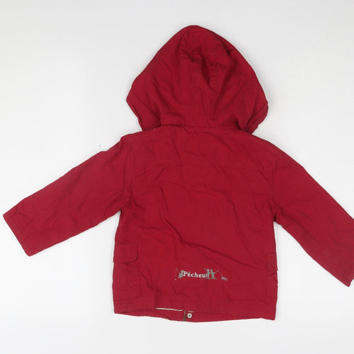 Bout'chou Boys Red Hooded Jacket 3 Years - Spring Casual
