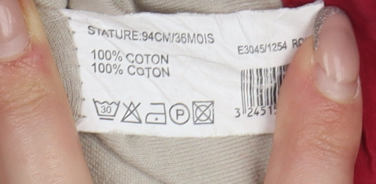 Bout'chou Boys Red Hooded Jacket 3 Years - Spring Casual