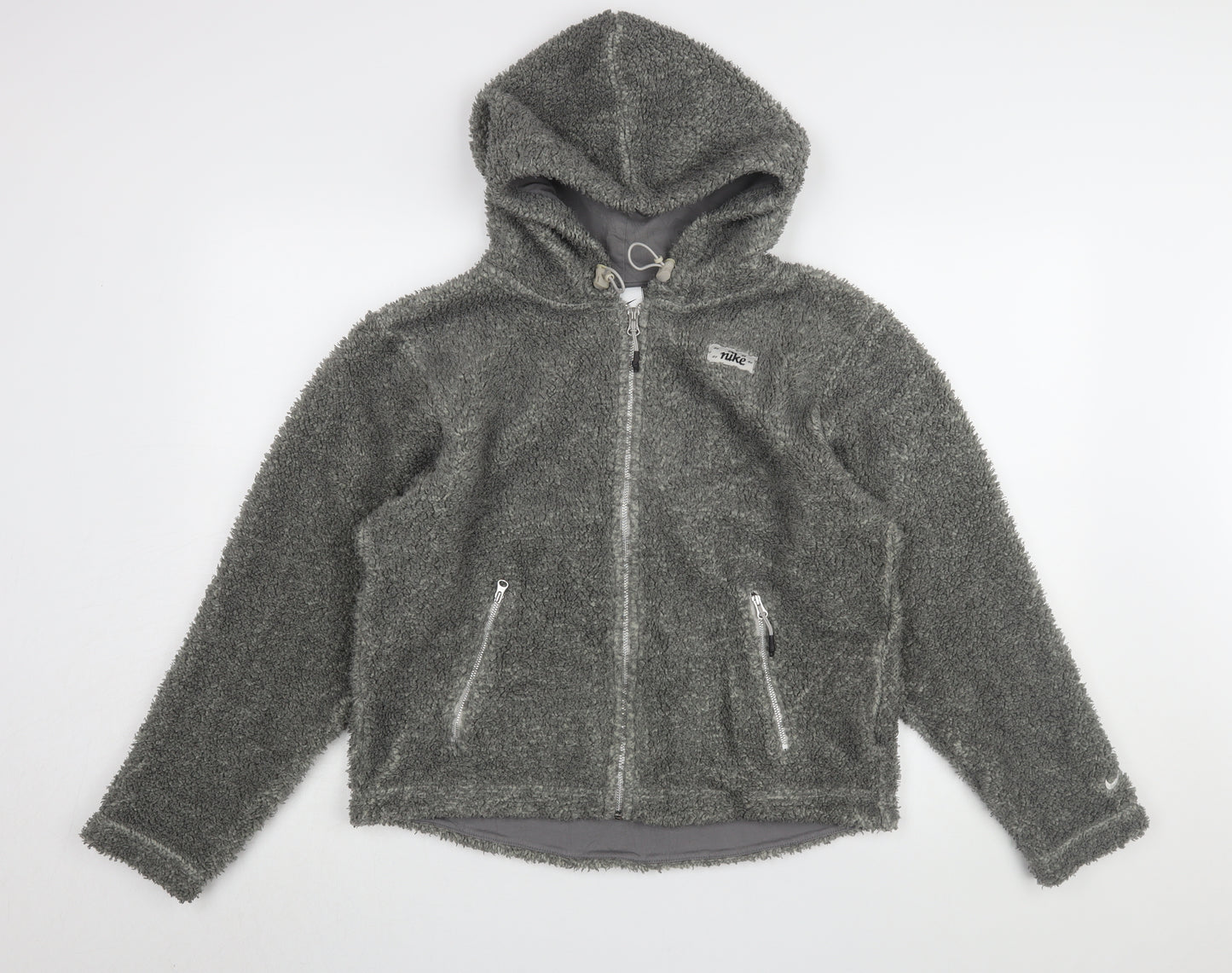 Nike Grey Women's Hooded Puffer Jacket S