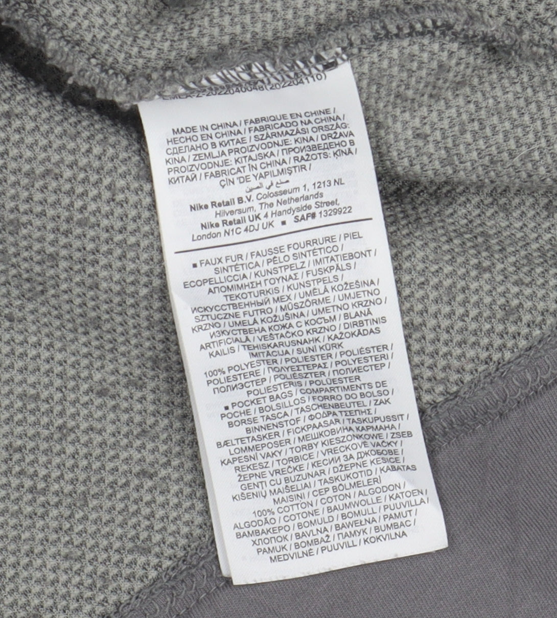 Nike Grey Women's Hooded Puffer Jacket S