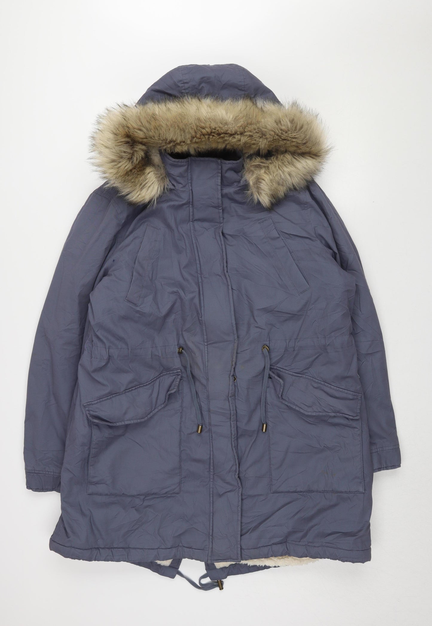 Marks and Spencer Women's Blue Parka Coat Size 18
