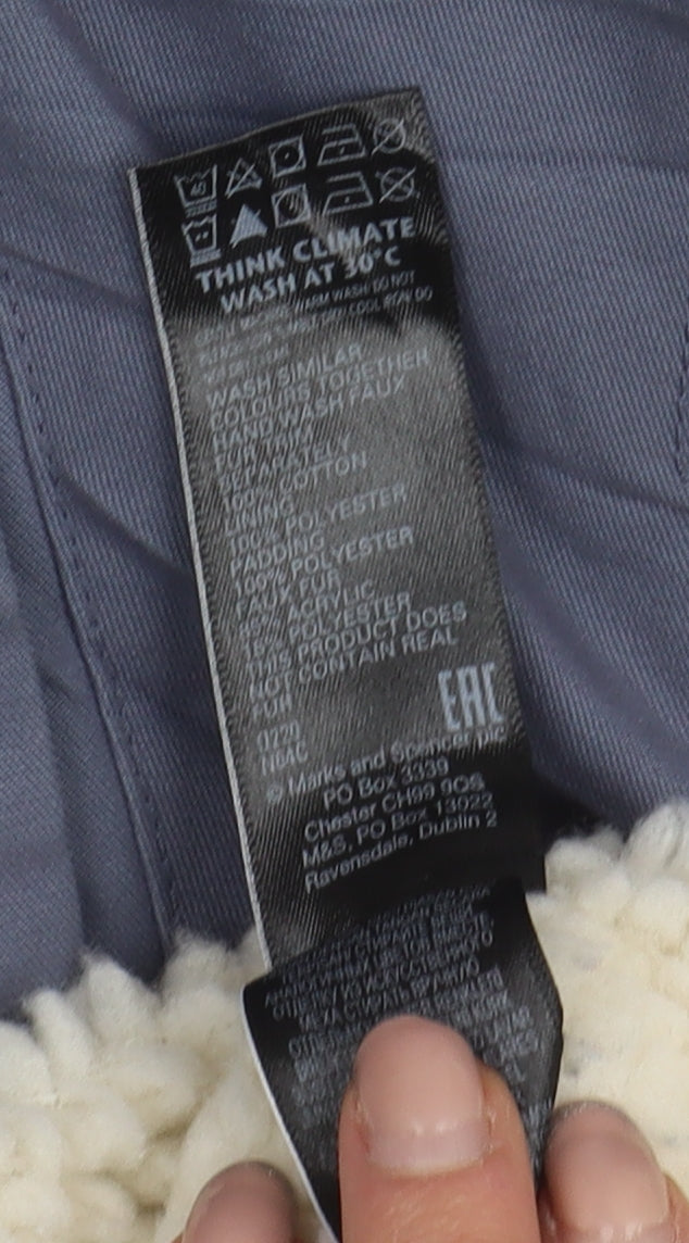 Marks and Spencer Women's Blue Parka Coat Size 18