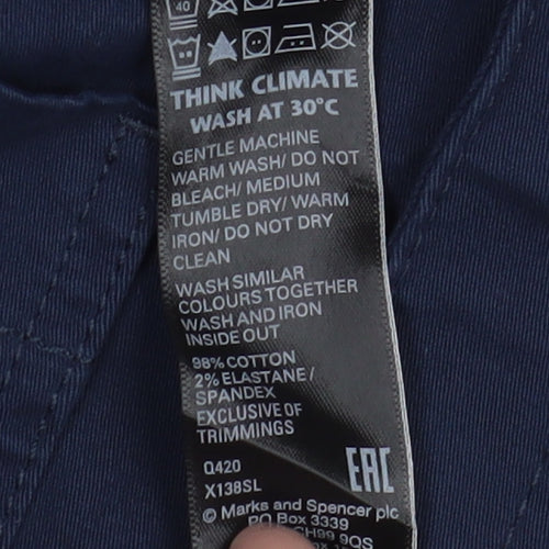 Marks and Spencer Men's Blue Jacket, Size S, Cotton Blend