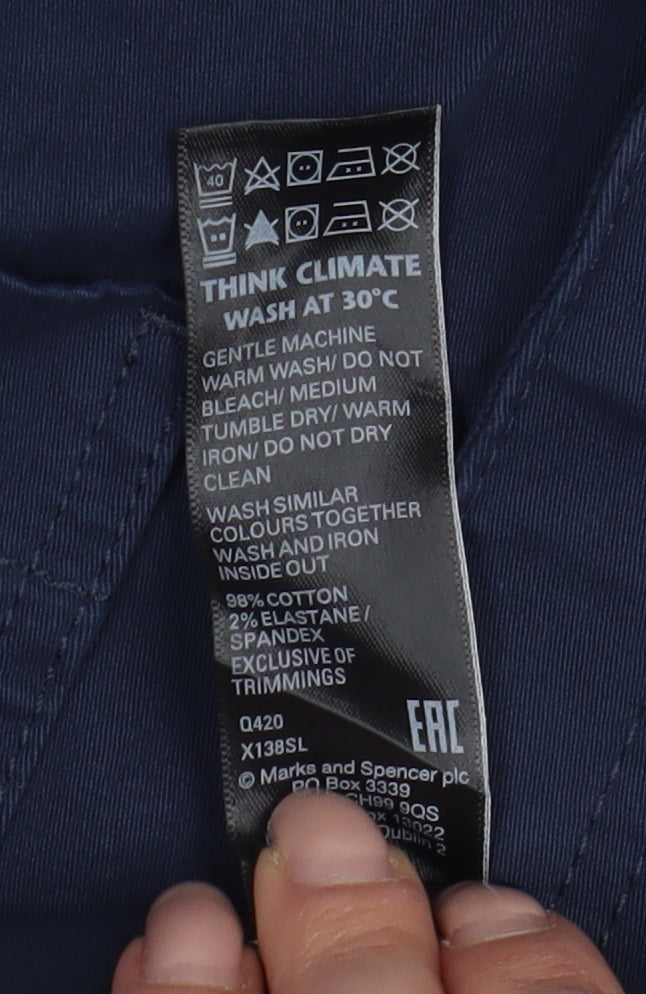 Marks and Spencer Men's Blue Jacket, Size S, Cotton Blend