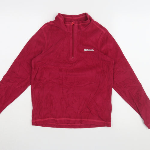 Regatta Girls Red Fleece 1/4 Zip Sweatshirt 11-12 Yrs