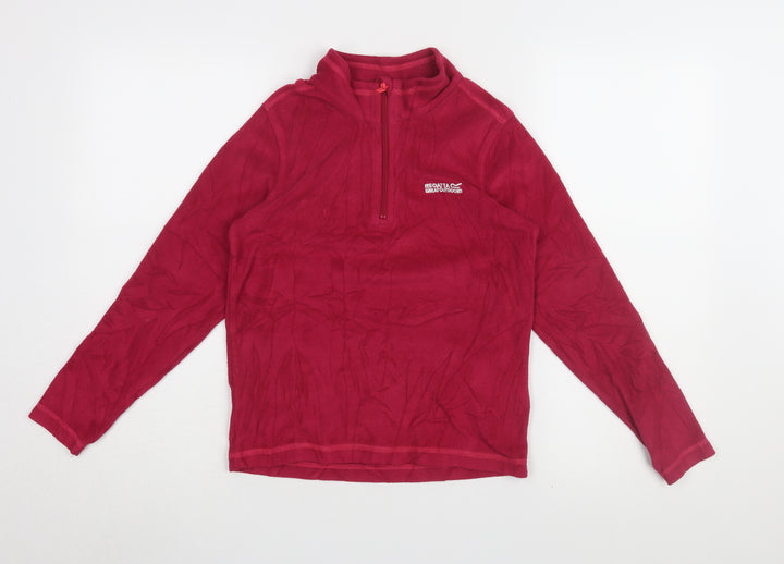 Regatta Girls Red Fleece 1/4 Zip Sweatshirt 11-12 Yrs
