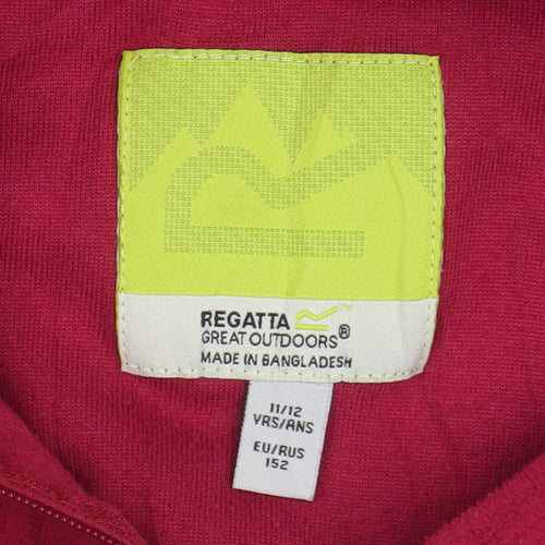Regatta Girls Red Fleece 1/4 Zip Sweatshirt 11-12 Yrs