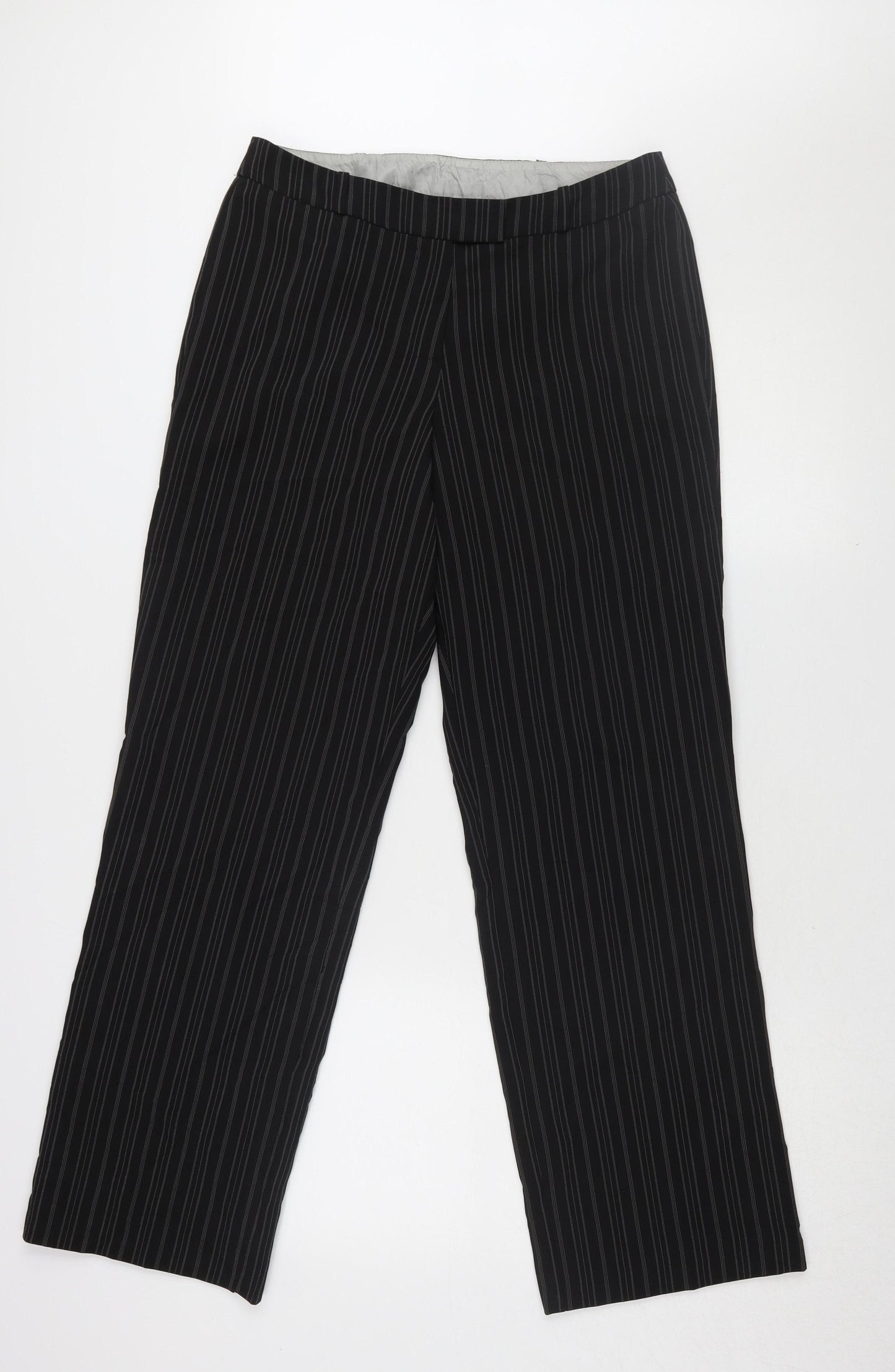 Amaranto Women's Black Striped Dress Pants Size 12