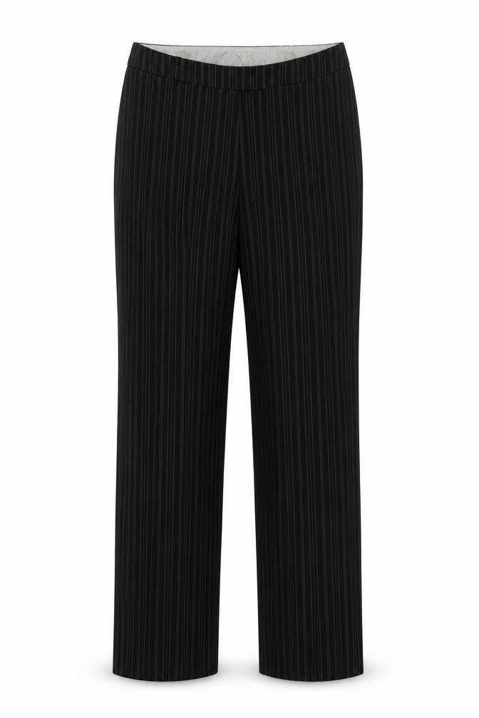 Front view of Amaranto Women's Black Striped Dress Pants, size 12