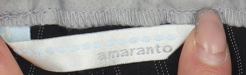 Amaranto Women's Black Striped Dress Pants Size 12