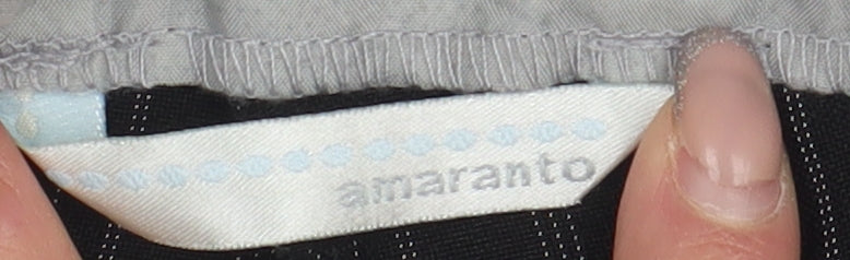 Amaranto Women's Black Striped Dress Pants Size 12