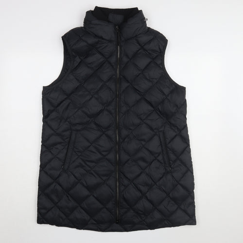 Marks and Spencer Women's Black Puffer Waistcoat - Size 16