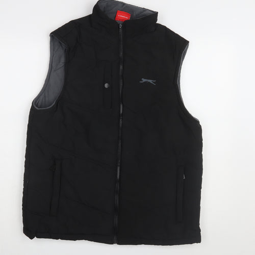Slazenger Men's Black M Waistcoat with Zip Pockets