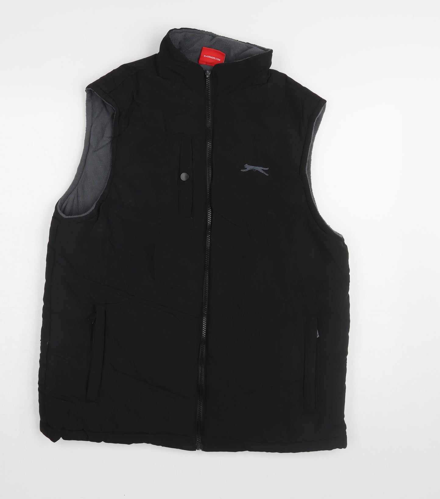 Slazenger Men's Black M Waistcoat with Zip Pockets