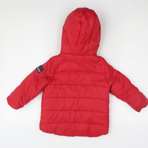 Maine Boys Red Hooded Puffer Jacket 2-3 Years Winter