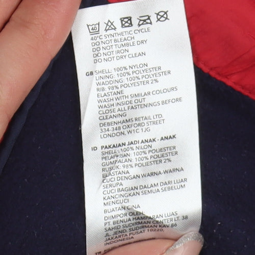 Maine Boys Red Hooded Puffer Jacket 2-3 Years Winter