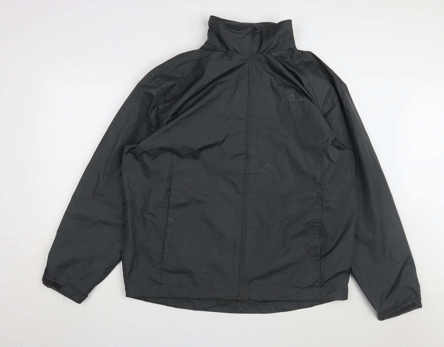 Dunlop Men's Black Windbreaker Jacket L - Casual