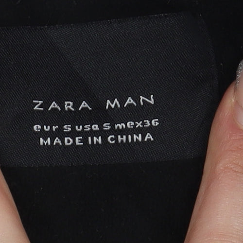 Zara Man Black Bomber Jacket, Men's S, Casual Style