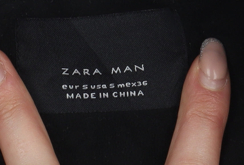 Zara Man Black Bomber Jacket, Men's S, Casual Style