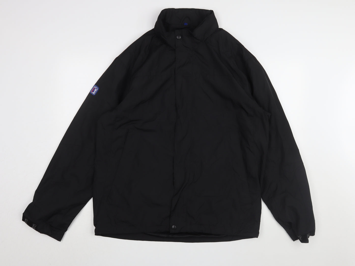 PGA Tour Men's Black Windbreaker Jacket L Sports