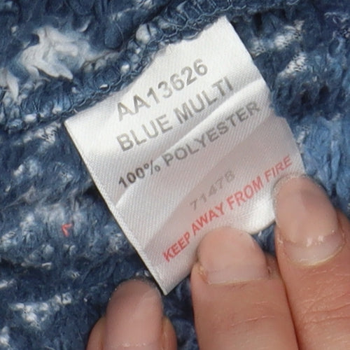 Cotton Traders Men's Blue Henley Sweatshirt, Size S, Geometric