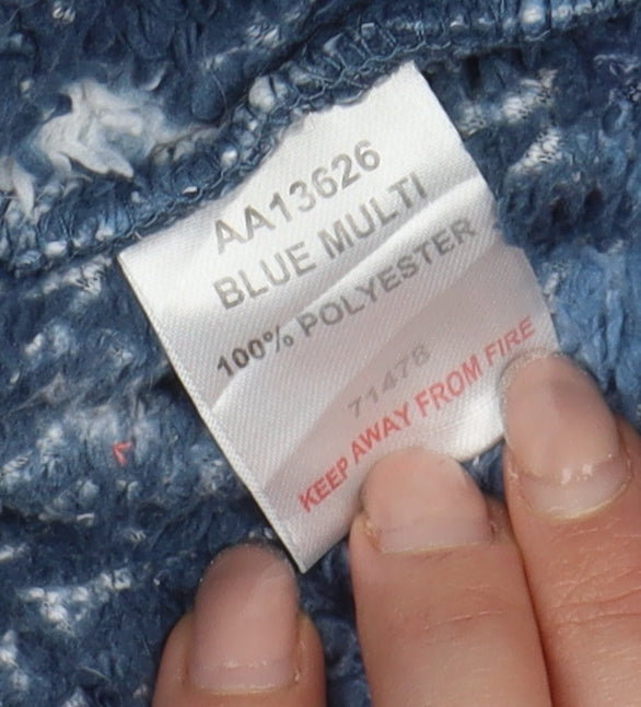 Cotton Traders Men's Blue Henley Sweatshirt, Size S, Geometric