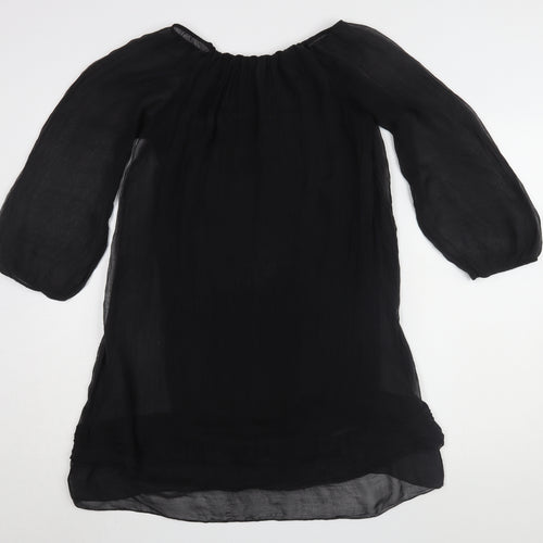 Phase Eight Black Silk A-Line Dress M