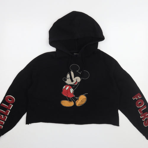 Pull & Bear Women's Black Mickey Mouse Hoodie M
