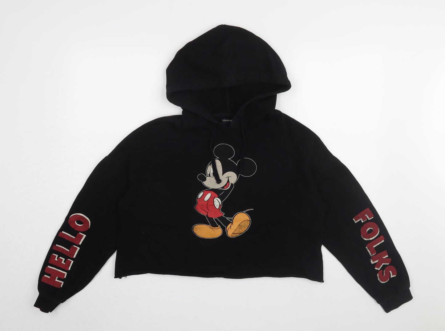 Pull & Bear Women's Black Mickey Mouse Hoodie M